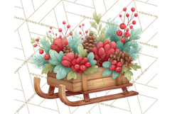 Cozy Farmhouse Christmas Clipart PNG, Wreaths & Candles Product Image 5