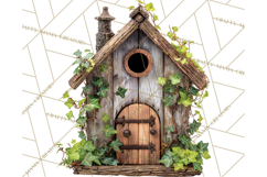 Cottagecore Birdhouse Clipart PNG, Whimsical Fairy Houses Product Image 4