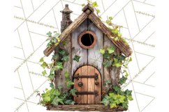 Cottagecore Birdhouse Clipart PNG, Whimsical Fairy Houses Product Image 4