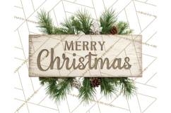 Cozy Farmhouse Christmas Clipart PNG, Wreaths & Candles Product Image 2