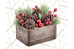 Cozy Farmhouse Christmas Clipart PNG, Wreaths & Candles Product Image 4