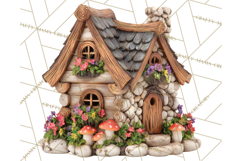 Cottagecore Birdhouse Clipart PNG, Whimsical Fairy Houses Product Image 5