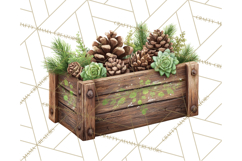 Cozy Farmhouse Christmas Clipart PNG, Wreaths & Candles Product Image 5