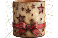 Cozy Farmhouse Christmas Clipart PNG, Wreaths & Candles Product Image 3