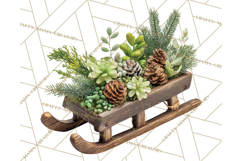 Cozy Farmhouse Christmas Clipart PNG, Wreaths & Candles Product Image 4