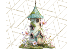 Cottagecore Birdhouse Clipart PNG, Whimsical Fairy Houses Product Image 2