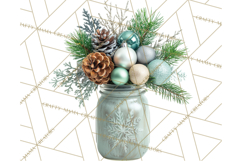 Cozy Farmhouse Christmas Clipart PNG, Wreaths & Candles Product Image 3