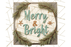 Cozy Farmhouse Christmas Clipart PNG, Wreaths & Candles Product Image 3