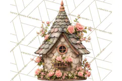 Cottagecore Birdhouse Clipart PNG, Whimsical Fairy Houses Product Image 3