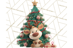 Christmas Tree Clipart PNG Cute Characters for Holiday Craft Product Image 3