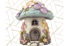 Cottagecore Birdhouse Clipart PNG, Whimsical Fairy Houses Product Image 4