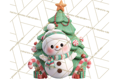 Christmas Tree Clipart PNG Cute Characters for Holiday Craft Product Image 2