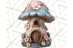 Cottagecore Birdhouse Clipart PNG, Whimsical Fairy Houses Product Image 5