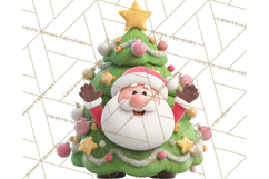 Christmas Tree Clipart PNG Cute Characters for Holiday Craft Product Image 3