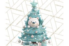 Christmas Tree Clipart PNG Cute Characters for Holiday Craft Product Image 4