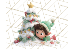 Christmas Tree Clipart PNG Cute Characters for Holiday Craft Product Image 5