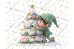 Christmas Tree Clipart PNG Cute Characters for Holiday Craft Product Image 2