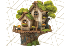 Cottagecore Birdhouse Clipart PNG, Whimsical Fairy Houses Product Image 3