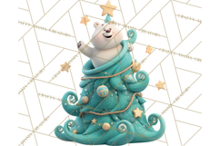 Christmas Tree Clipart PNG Cute Characters for Holiday Craft Product Image 5