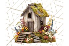 Cottagecore Birdhouse Clipart PNG, Whimsical Fairy Houses Product Image 4