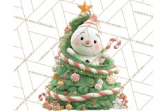 Christmas Tree Clipart PNG Cute Characters for Holiday Craft Product Image 3