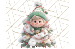 Christmas Tree Clipart PNG Cute Characters for Holiday Craft Product Image 5