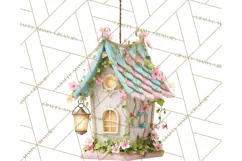 Cottagecore Birdhouse Clipart PNG, Whimsical Fairy Houses Product Image 5