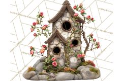 Cottagecore Birdhouse Clipart PNG, Whimsical Fairy Houses Product Image 2