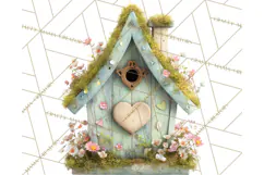 Cottagecore Birdhouse Clipart PNG, Whimsical Fairy Houses Product Image 4