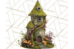 Cottagecore Birdhouse Clipart PNG, Whimsical Fairy Houses Product Image 5