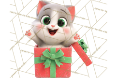 Christmas Characters in Gift Boxes PNG Clipart Product Image 4