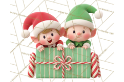 Christmas Characters in Gift Boxes PNG Clipart Product Image 2