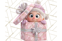 Christmas Characters in Gift Boxes PNG Clipart Product Image 3