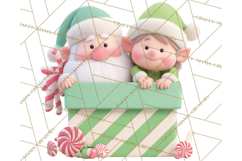 Christmas Characters in Gift Boxes PNG Clipart Product Image 4