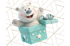 Christmas Characters in Gift Boxes PNG Clipart Product Image 2