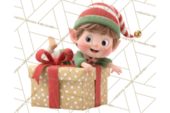 Christmas Characters in Gift Boxes PNG Clipart Product Image 3