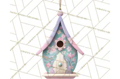 Cottagecore Birdhouse Clipart PNG, Whimsical Fairy Houses Product Image 3