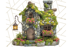 Cottagecore Birdhouse Clipart PNG, Whimsical Fairy Houses Product Image 4