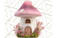 Cottagecore Birdhouse Clipart PNG, Whimsical Fairy Houses Product Image 5