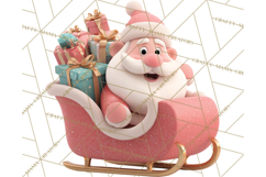 Christmas Stockings & Sleighs Clipart PNG Cute Holiday Product Image 2