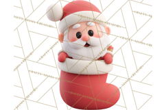 Christmas Stockings & Sleighs Clipart PNG Cute Holiday Product Image 3