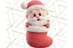 Christmas Stockings & Sleighs Clipart PNG Cute Holiday Product Image 3