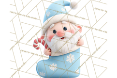 Christmas Stockings & Sleighs Clipart PNG Cute Holiday Product Image 4