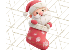 Christmas Stockings & Sleighs Clipart PNG Cute Holiday Product Image 5