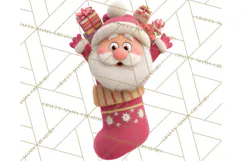 Christmas Stockings & Sleighs Clipart PNG Cute Holiday Product Image 2