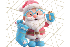 Christmas Stockings & Sleighs Clipart PNG Cute Holiday Product Image 3