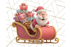 Christmas Stockings & Sleighs Clipart PNG Cute Holiday Product Image 4