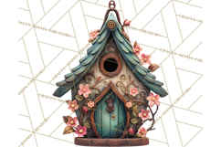 Cottagecore Birdhouse Clipart PNG, Whimsical Fairy Houses Product Image 5