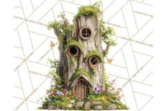 Cottagecore Birdhouse Clipart PNG, Whimsical Fairy Houses Product Image 5