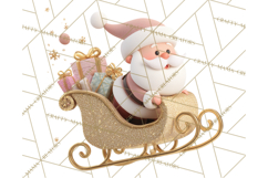 Christmas Stockings & Sleighs Clipart PNG Cute Holiday Product Image 5
